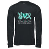 Peace Love Cure Teal Ribbon Tourette Syndrome Awareness Shirt & Hoodie | siriusteestore