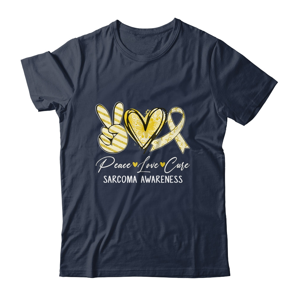 Peace Love Cure Yellow Ribbon Sarcoma Awareness Shirt & Hoodie | siriusteestore