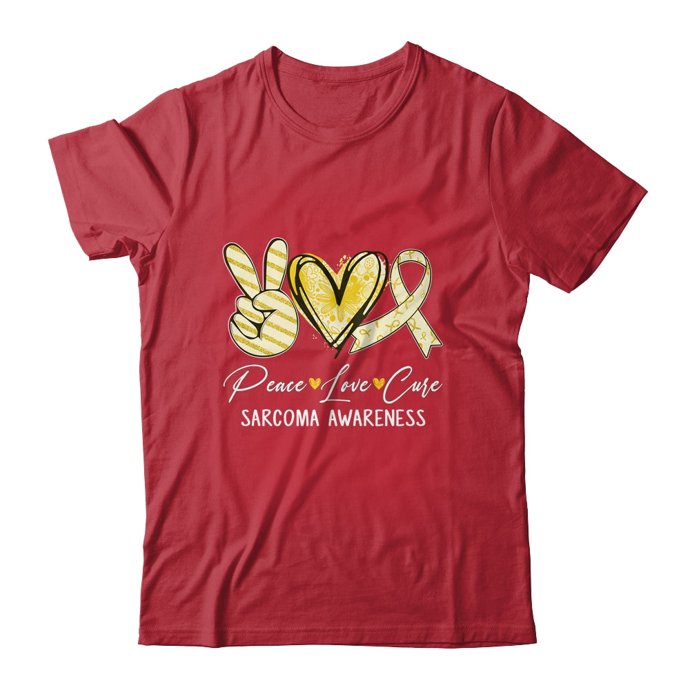 Peace Love Cure Yellow Ribbon Sarcoma Awareness Shirt & Hoodie | siriusteestore
