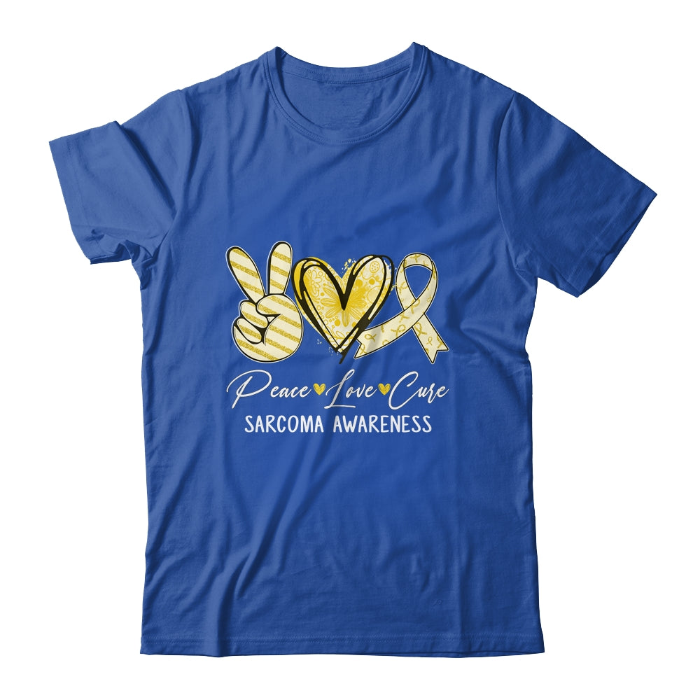 Peace Love Cure Yellow Ribbon Sarcoma Awareness Shirt & Hoodie | siriusteestore