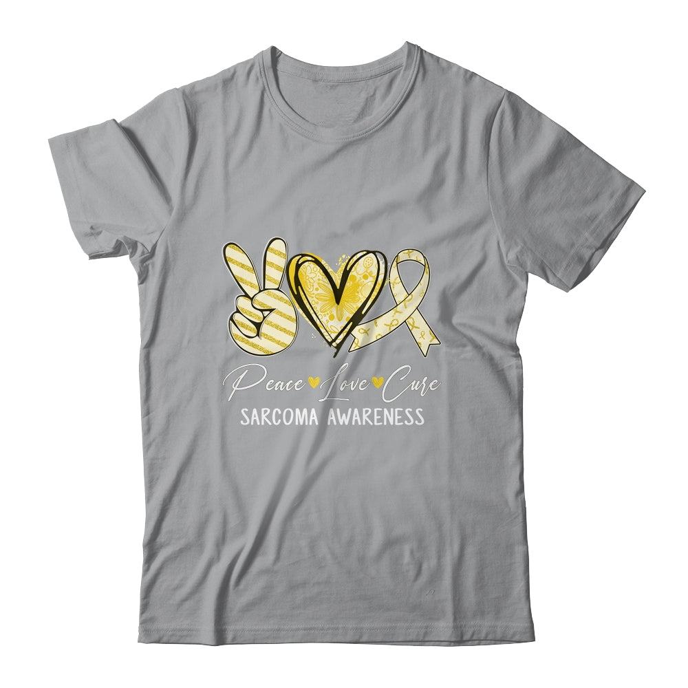 Peace Love Cure Yellow Ribbon Sarcoma Awareness Shirt & Hoodie | siriusteestore