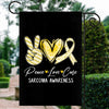 Peace Love Cure Yellow Ribbon Sarcoma Awareness Flag | siriusteestore