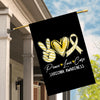 Peace Love Cure Yellow Ribbon Sarcoma Awareness Flag | siriusteestore