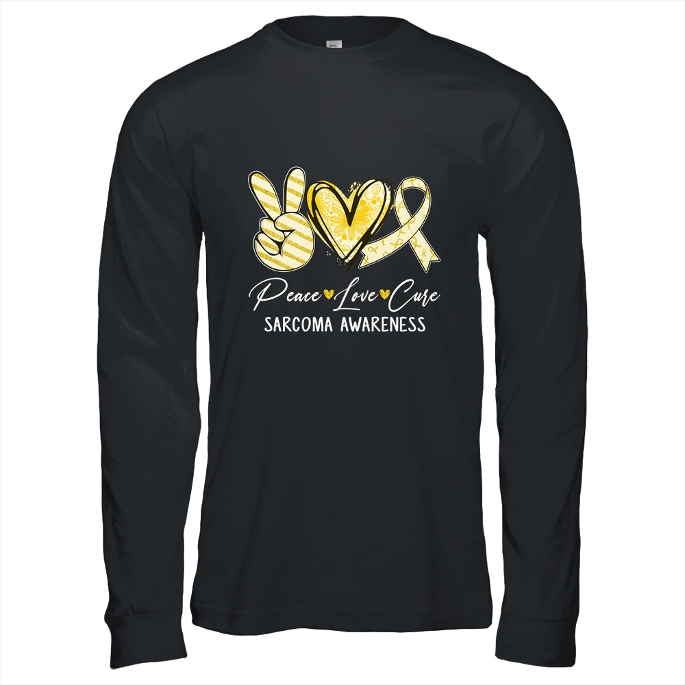 Peace Love Cure Yellow Ribbon Sarcoma Awareness Shirt & Hoodie | siriusteestore