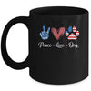Peace Love Dog Lover American Flag Happy 4th Of July Mug | siriusteestore