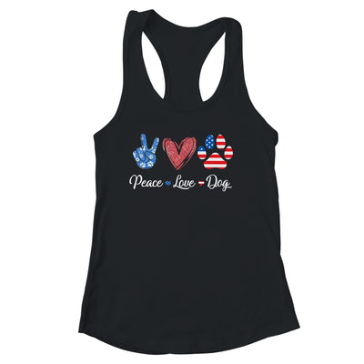 Peace Love Dog Lover American Flag Happy 4th Of July Shirt & Tank Top | siriusteestore