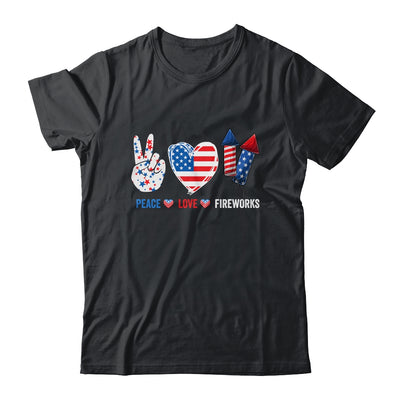 Peace Love Fireworks 4th Of July Celebration Shirt & Tank Top | siriusteestore