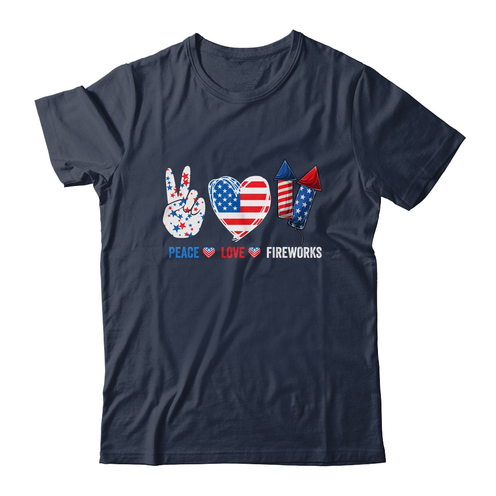 Peace Love Fireworks 4th Of July Celebration Shirt & Tank Top | siriusteestore