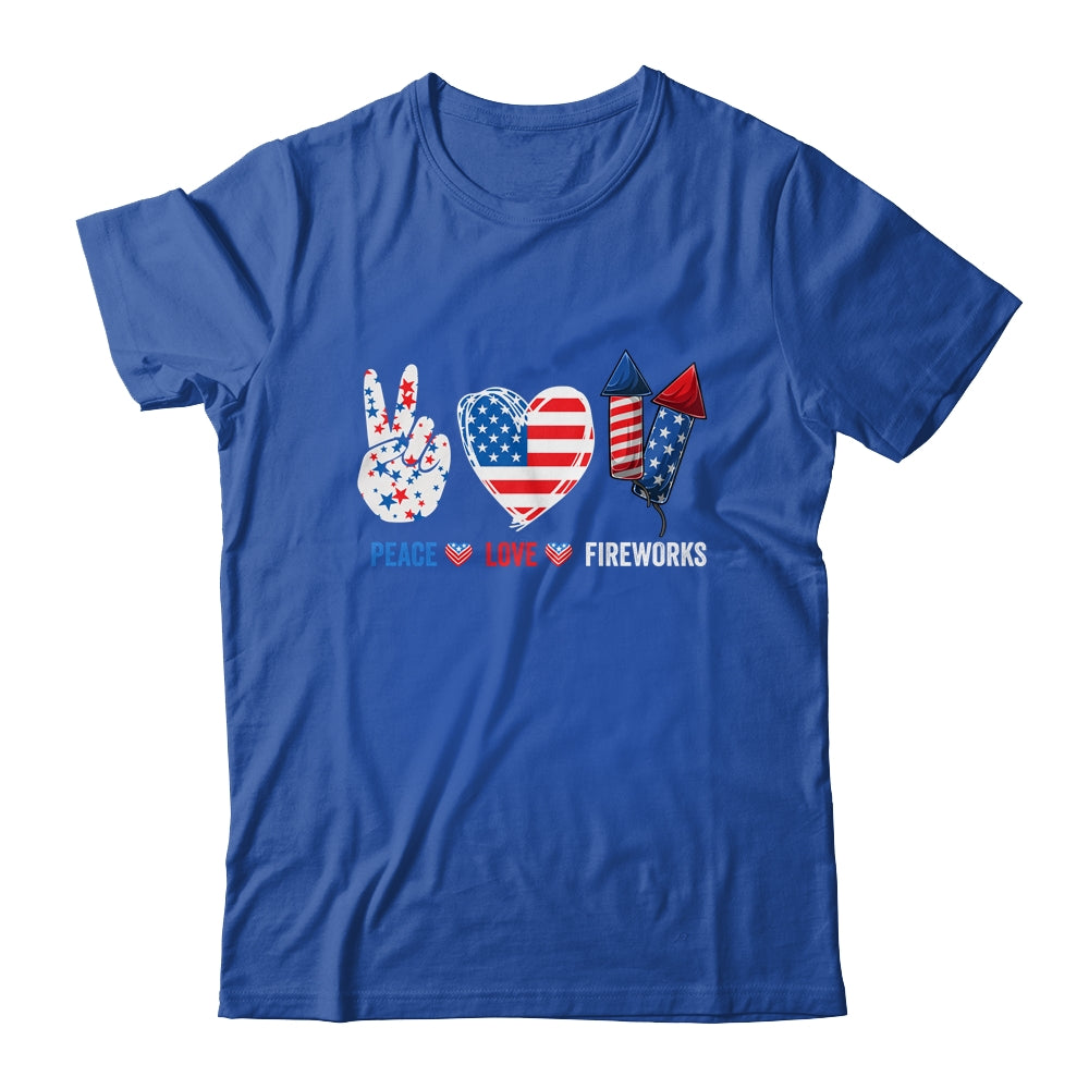Peace Love Fireworks 4th Of July Celebration Shirt & Tank Top | siriusteestore