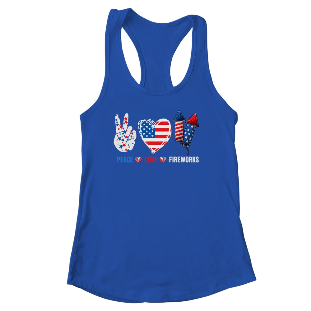 Peace Love Fireworks 4th Of July Celebration Shirt & Tank Top | siriusteestore