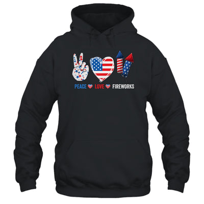 Peace Love Fireworks 4th Of July Celebration Shirt & Tank Top | siriusteestore