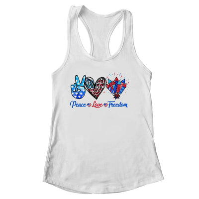 Peace Love Freedom 4th Of July Us Flag Fireworks Shirt & Tank Top | siriusteestore