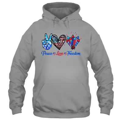 Peace Love Freedom 4th Of July Us Flag Fireworks Shirt & Tank Top | siriusteestore