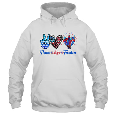 Peace Love Freedom 4th Of July Us Flag Fireworks Shirt & Tank Top | siriusteestore