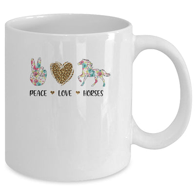 Peace Love Horses Cute Horse Graphic for Women Teen Girls Mug | siriusteestore