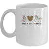 Peace Love Horses Cute Horse Graphic for Women Teen Girls Mug | siriusteestore