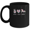 Peace Love Horses Cute Horse Lover Women Teen Girls Mug | siriusteestore