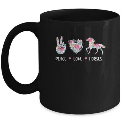 Peace Love Horses Cute Horse Lover Women Teen Girls Mug | siriusteestore