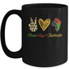 Peace Love Juneteenth Black Pride Freedom Independence Day Mug | siriusteestore