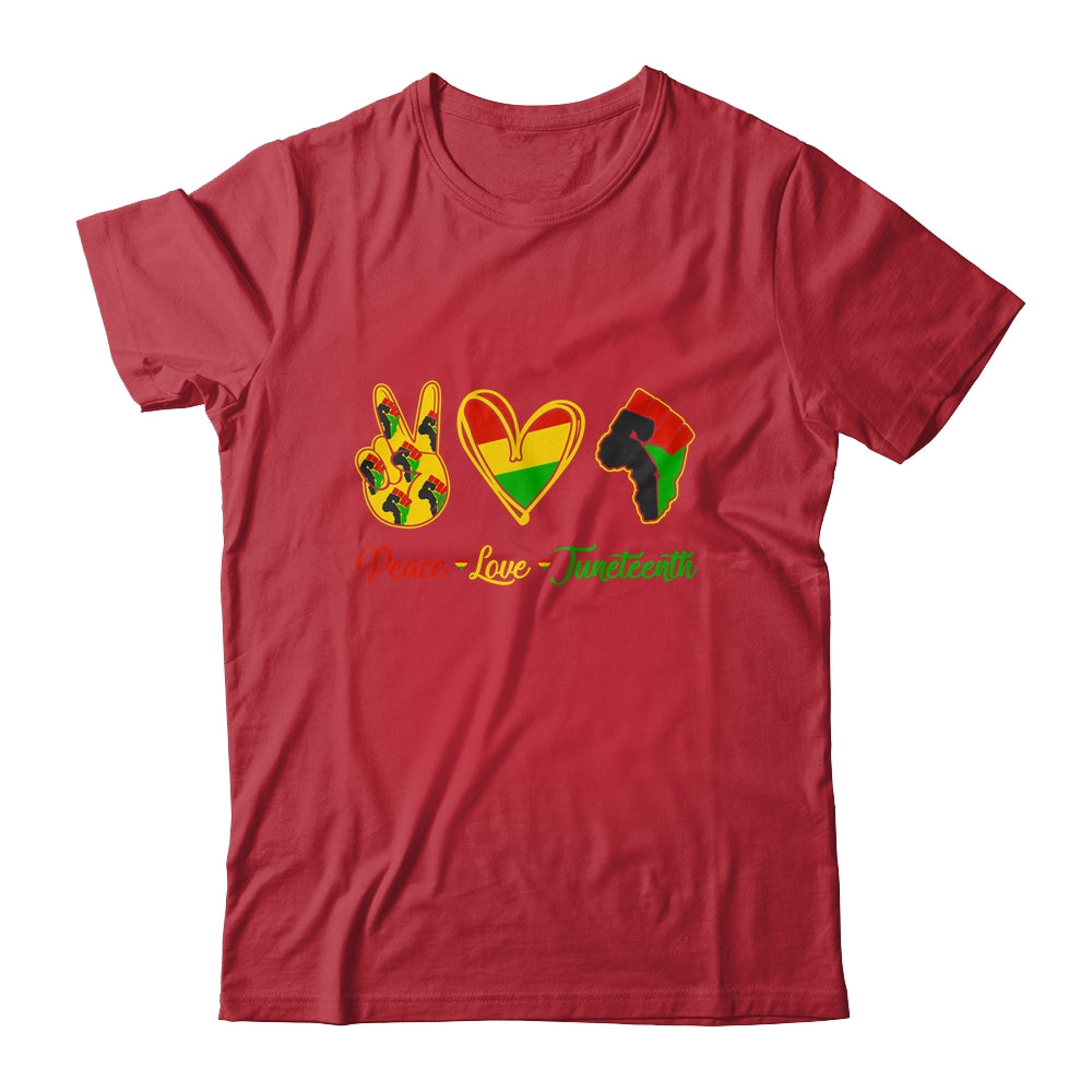 Peace Love Juneteenth Pride Black Girl Black Queen King Shirt & Tank Top | siriusteestore