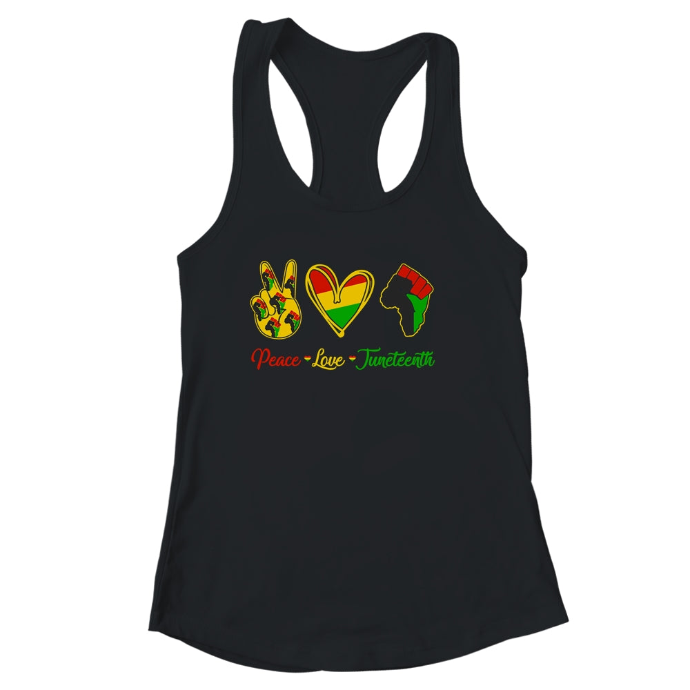 Peace Love Juneteenth Pride Black Girl Black Queen King Shirt & Tank Top | siriusteestore
