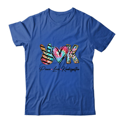 Peace Love Kindergarten Teacher Team Women Tie Dye Shirt & Hoodie | siriusteestore