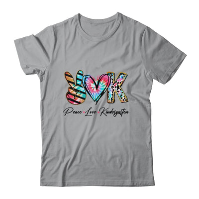 Peace Love Kindergarten Teacher Team Women Tie Dye Shirt & Hoodie | siriusteestore