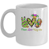 Peace Love King Cake Mardi Gras Men Women Kids Mug | siriusteestore