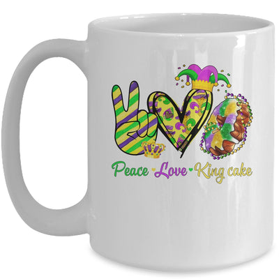 Peace Love King Cake Mardi Gras Men Women Kids Mug | siriusteestore