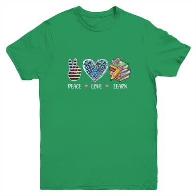 Peace Love Learn Cute Teacher Student First Of School Women Youth Shirt | siriusteestore