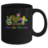 Peace Love Mardi Gras Beads For Women Carnival Parade Mug | siriusteestore
