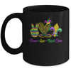 Peace Love Mardi Gras Beads For Women Carnival Parade Mug | siriusteestore