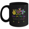Peace Love Mardi Gras Leopard Heart Mardi Gras Festival Mug | siriusteestore