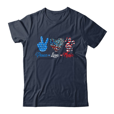Peace Love Music US Flag 4th Of July Music Teacher Patriotic Shirt & Tank Top | siriusteestore