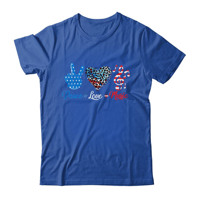 Peace Love Music US Flag 4th Of July Music Teacher Patriotic Shirt & Tank Top | siriusteestore