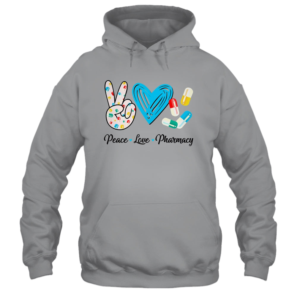 Peace Love Pharmacy Funny Pharmacy Technician Mothers Day Shirt & Hoodie | siriusteestore
