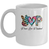 Peace Love Preschool Teacher Team Women Tie Dye Mug | siriusteestore