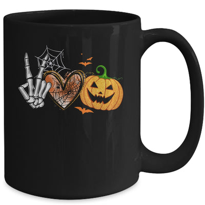 Peace Love Pumpkin Skeleton Halloween Costume For Women Mug | siriusteestore