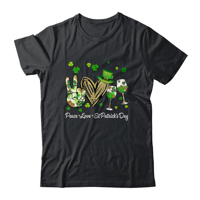 Peace Love St Patricks Day Cheer Drinking Shamrock Shirt & Hoodie | siriusteestore