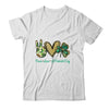 Peace Love St Patricks Day Glitter Shamrock Women Shirt & Hoodie | siriusteestore