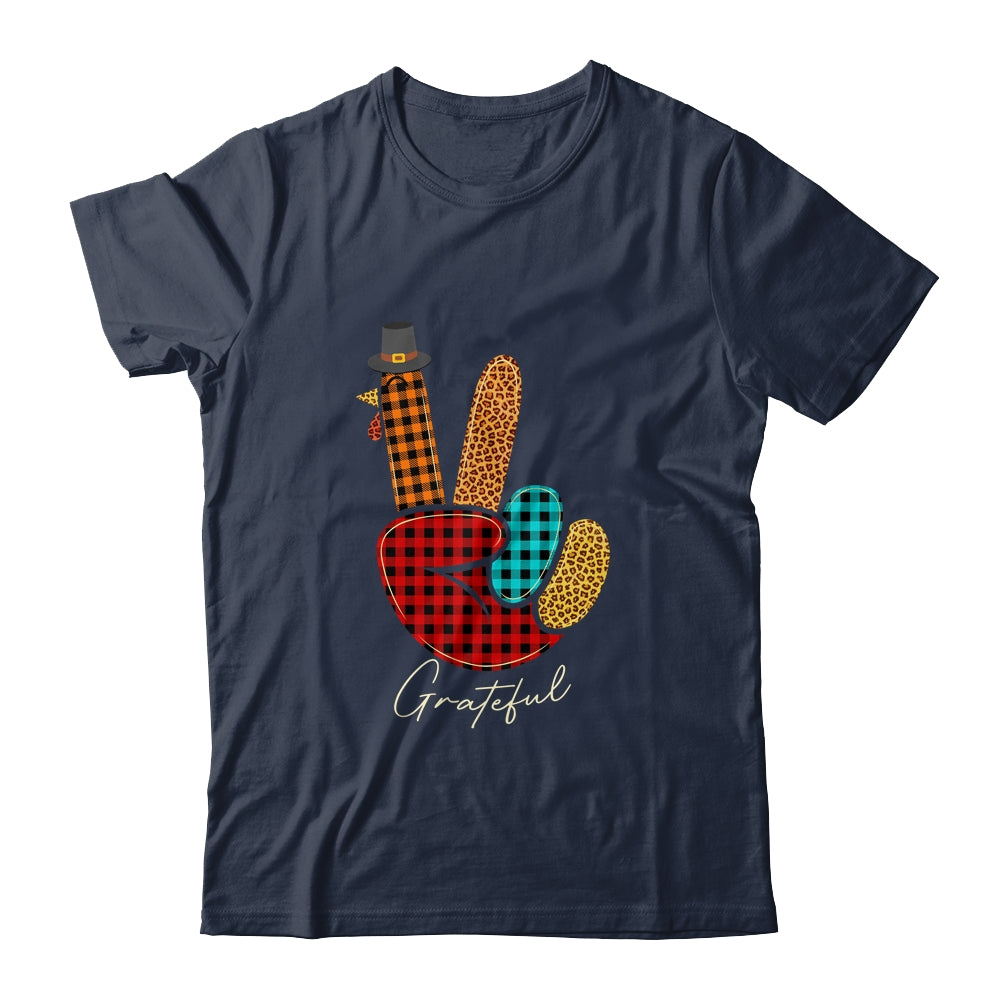 Peace Love Turkey Grateful Turkey Hand Sign Thanksgiving Shirt & Hoodie | siriusteestore