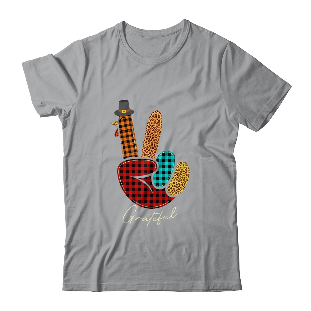Peace Love Turkey Grateful Turkey Hand Sign Thanksgiving Shirt & Hoodie | siriusteestore