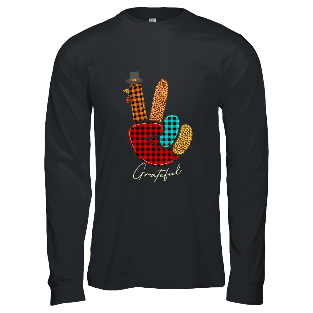 Peace Love Turkey Grateful Turkey Hand Sign Thanksgiving Shirt & Hoodie | siriusteestore