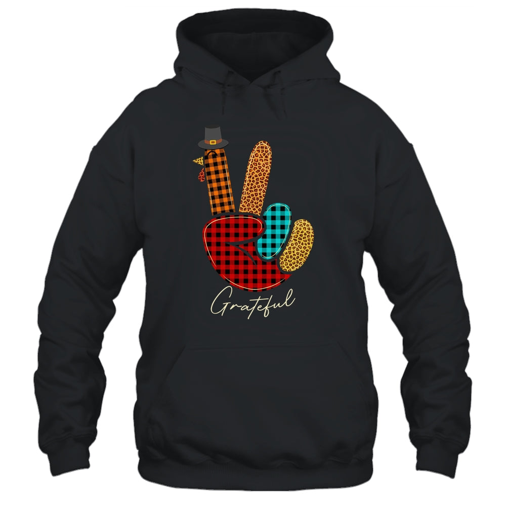 Peace Love Turkey Grateful Turkey Hand Sign Thanksgiving Shirt & Hoodie | siriusteestore