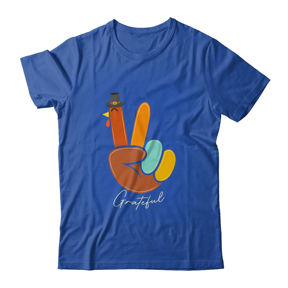Peace Love Turkey Grateful Turkey Thanksgiving Hand Sign Shirt & Hoodie | siriusteestore