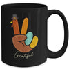 Peace Love Turkey Grateful Turkey Thanksgiving Hand Sign Mug | siriusteestore