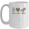 Peace Love Turtles Cute Turtle Graphic for Women Teen Girls Mug | siriusteestore