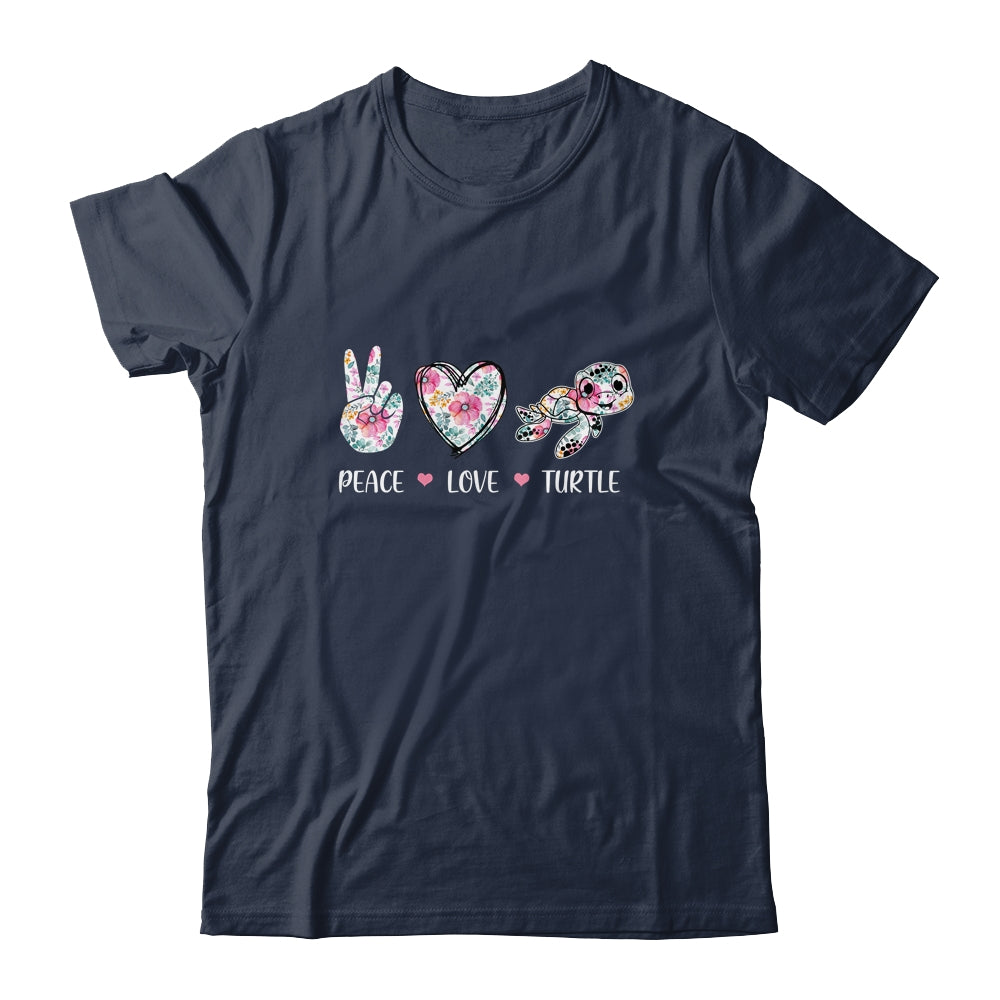 Peace Love Turtles Cute Turtle Lover Women Teen Girls Shirt & Tank Top | siriusteestore