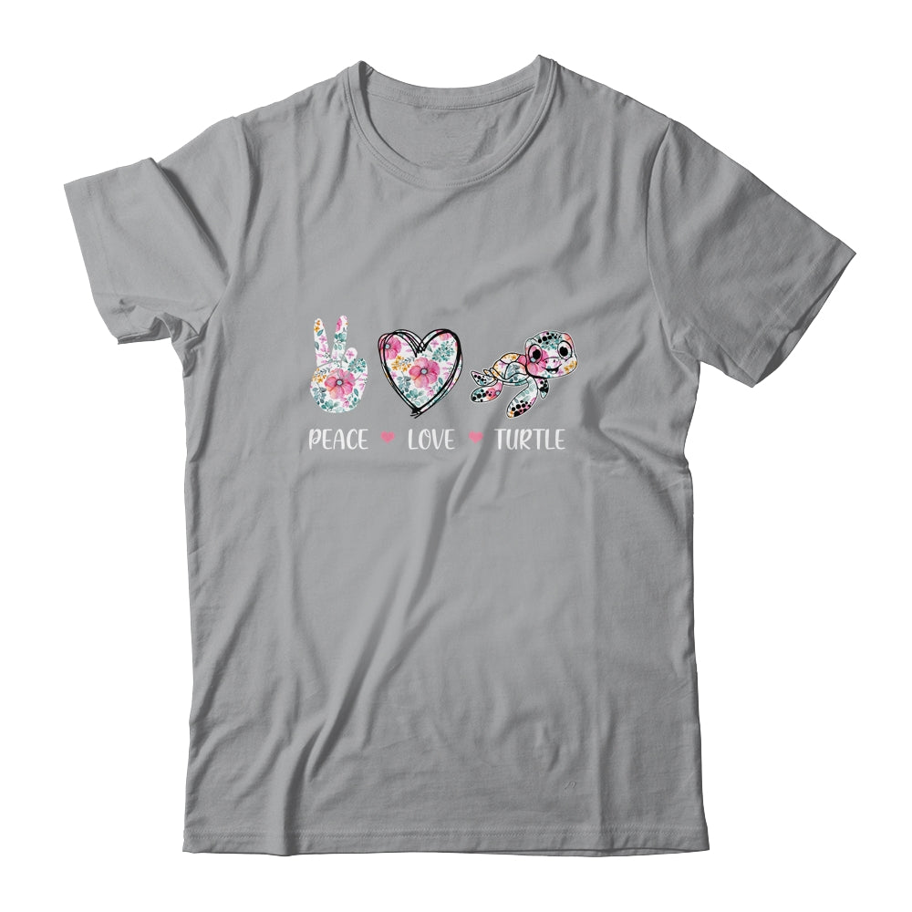 Peace Love Turtles Cute Turtle Lover Women Teen Girls Shirt & Tank Top | siriusteestore