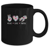 Peace Love Turtles Cute Turtle Lover Women Teen Girls Mug | siriusteestore